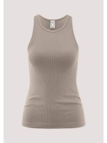 Hessnatur Ripp-Top Fitted High-Neck in mandelbraun