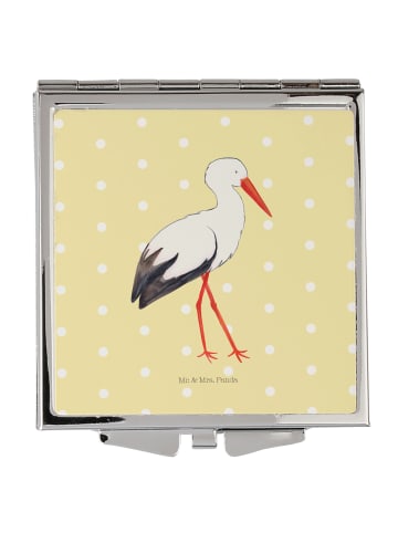 Mr. & Mrs. Panda Klappspiegel Storch ohne Spruch in Gelb Pastell