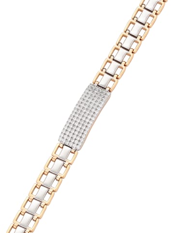 faina Women Link Bracelet With Rhinestones in Rose Gold Silver
