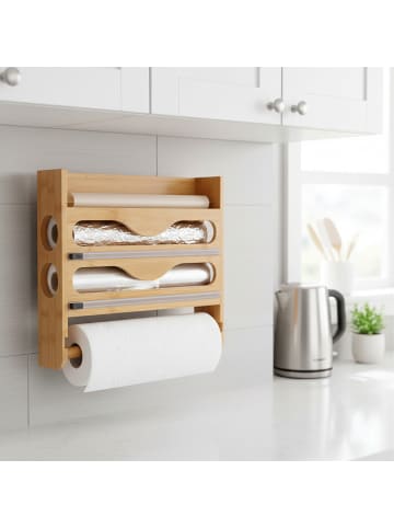 relaxdays Wandrollenhalter in Natur - (B)35 x (H)27 x (T)7 cm