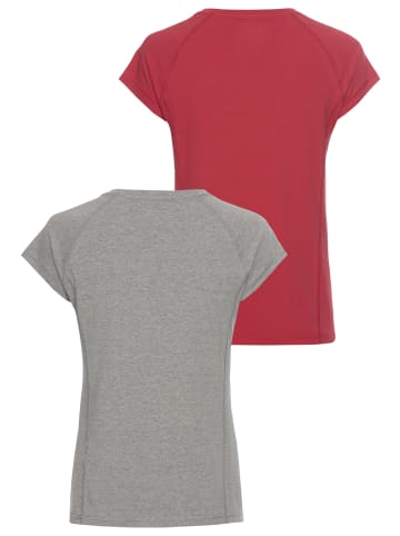 FAYN SPORTS Funktionsshirt in anthra melange/ salsa red