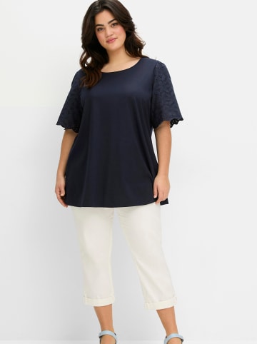 sheego Rundhalsshirt in tiefblau