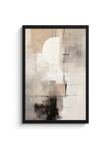 MuchoWow Poster mit Leiste Abstrakte Kunst weiß schwarz (BxH)