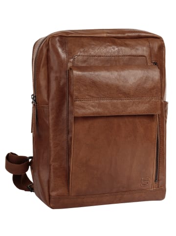 SPIKES & SPARROW Rucksack echt Leder in cognac