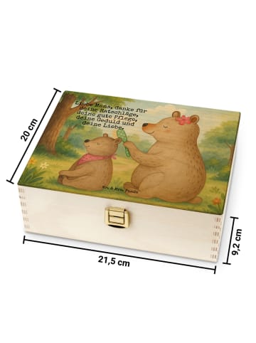 Mr. & Mrs. Panda Teebox Holz Bär Kind Design mit Spruch in Weiß