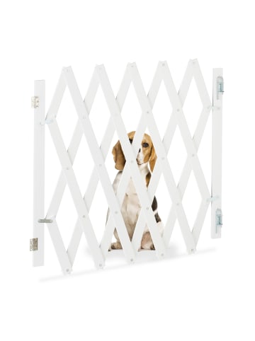 relaxdays Hundeabsperrgitter in Weiß - (B)126 x (H)70 cm