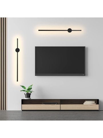 ZMH 2er-Set Wandleuchte LED in schwarz L 60CM Schwenkbar 3000K warmweiß Ganglampe