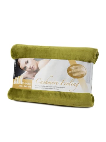 Gözze Wohndecke Cashmere-Feeling 220x240 in limonegrün