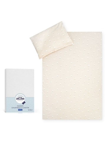 Julius Zöllner Bettwäsche-Set Jersey 100 x 135 / 40 x 60 in beige,white