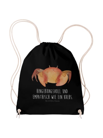 Mr. & Mrs. Panda gymnastiktasche Sternzeichen Krebs mit Spruch in Schwarz