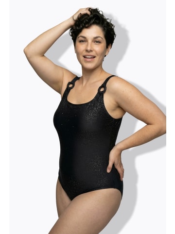 Ulla Popken Badeanzug in schwarz