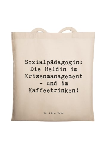 Mr. & Mrs. Panda Shopping Tasche Spruch Sozialpädagogin mit Spruch in Creme