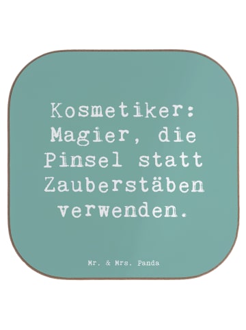 Mr. & Mrs. Panda Bierdeckel Spruch Kosmetiker Magie mit Spruch in Meeresbrise