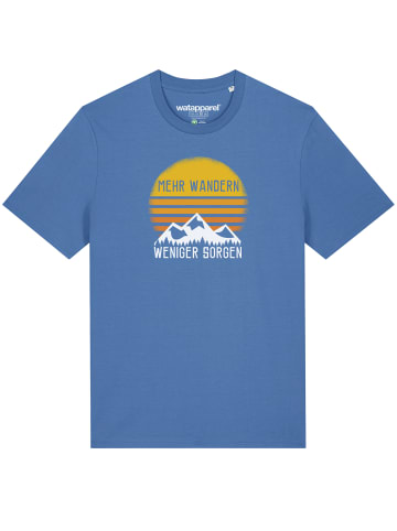 wat? Apparel T-Shirt Mehr Wandern in Bright Blue