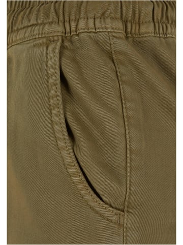 Urban Classics Urban Classics Damen Ladies High Waist Twill Cargo Pants in tiniolive