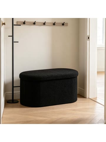 relaxdays Sitzbank in Schwarz - (B)76 x (H)38 x (T)38 cm