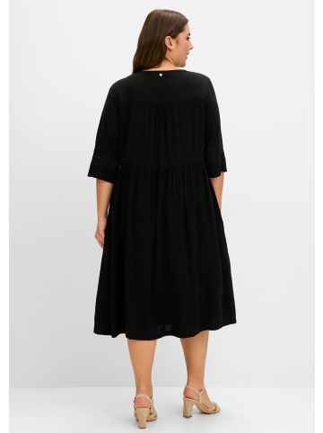 sheego A-Linien-Kleid in schwarz