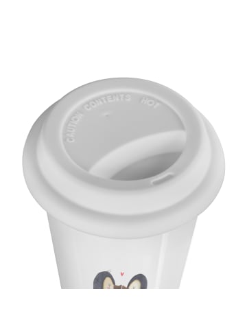 Mr. & Mrs. Panda ToGo Kaffeebecher Pinguin Liebe mit Spruch in Weiß