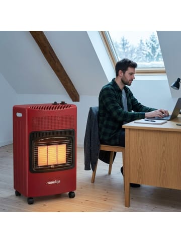 relaxdays Gasheizofen in Rot - (B)42 x (H)73 x (T)36 cm