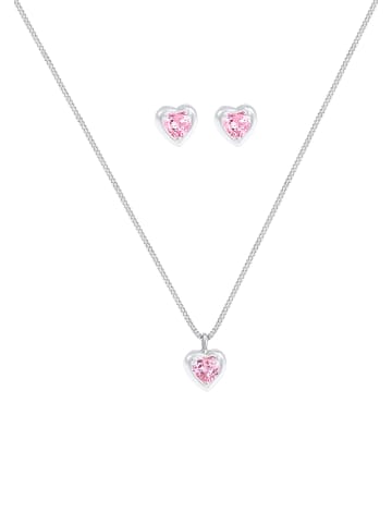 Elli Schmuckset 925 Sterling Silber Herz in Silber