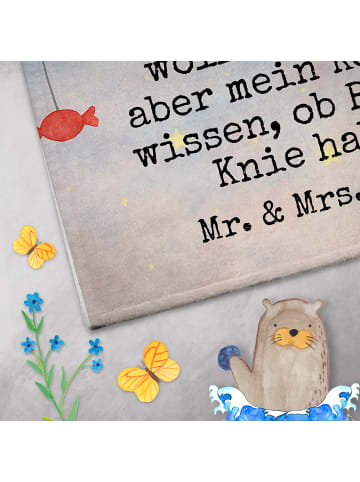 Mr. & Mrs. Panda Handtuch Pinguin Mond Design mit Spruch in Weiß