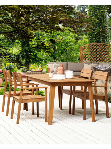 Beliani 2er-Set Gartenstuhl FORNELLI in Heller Holzfarbton