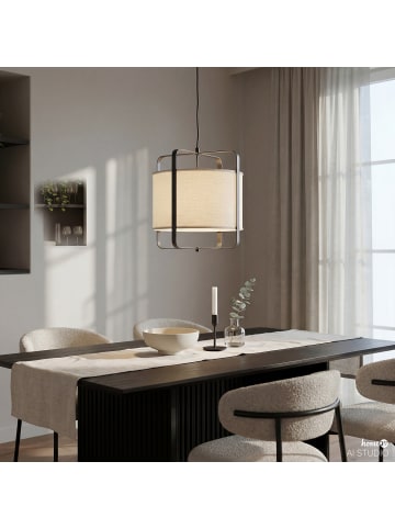 home24 Pendelleuchte SCOTTO in Beige / Schwarz