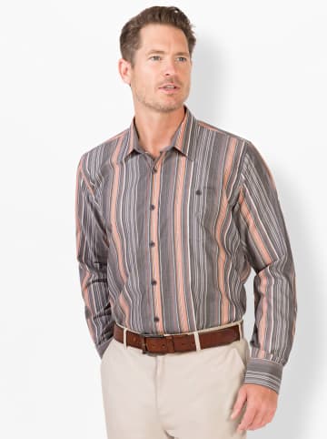 WITT WEIDEN Langarm-Hemd in papaya-gestreift