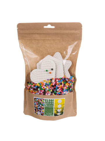 Nabbi BioBeads Ø 5mm, 5.000 Stk. inkl. 3 Stiftplatten, 10 Farben Mix - ab 5 Jahren