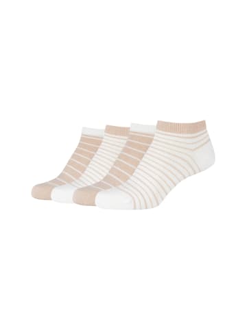 camano Sneakersocken stripes 4er Pack ca-soft in offwhite