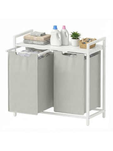 VASAGLE Wäschesammler Brenta in Weiß - (B)33 x (H)72 x (T)73 cm