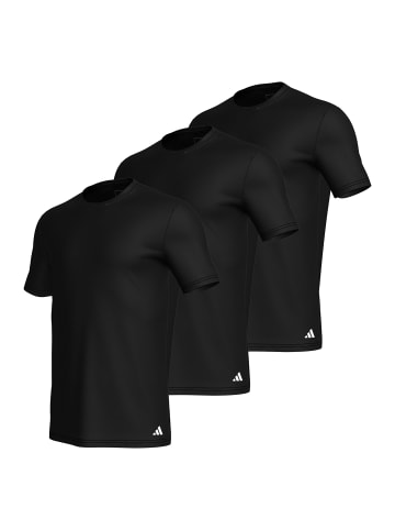 adidas 3er Pack Crew Neck T-Shirt in Schwarz