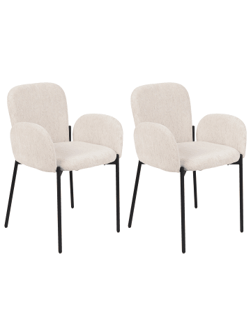Beliani 2er-Set Esszimmerstuhl ALBEE in Beige/Schwarz
