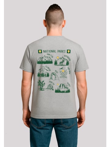 F4NT4STIC T-Shirt US National Parks Montage in grau meliert