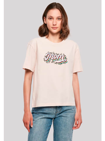 F4NT4STIC T-Shirt Muttertag Mama Schriftzug Regenbogen in pink