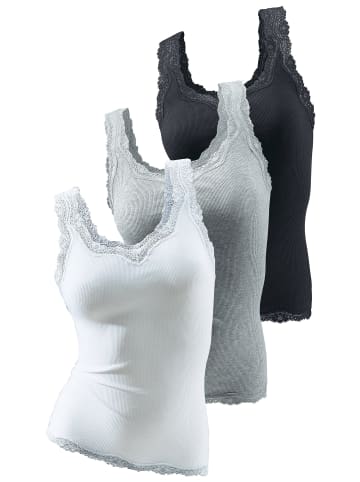 H.I.S Spitzentop in schwarz, weiß