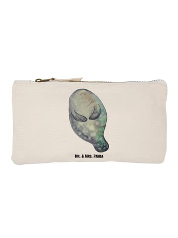 Mr. & Mrs. Panda Schminktasche Seekuh Happy ohne Spruch in Weiß