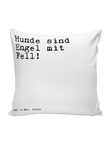 Mr. & Mrs. Panda Sitzkissen Hunde sind Engel mit... mit Spruch in Weiß