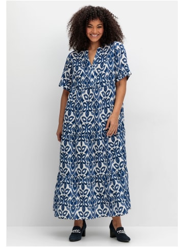 sheego Maxikleid in ecru gemustert