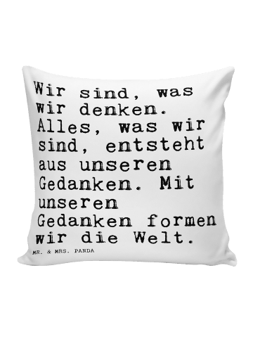 Mr. & Mrs. Panda Kissen Wir sind, was wir... mit Spruch in Weiß