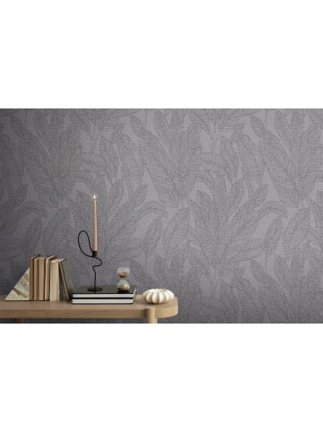A.S. Création Tapete Whisper Leaf in Grau-Schwarz