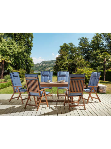 Beliani 13-tlg Gartentisch Set AMANTEA in Braun/Blau