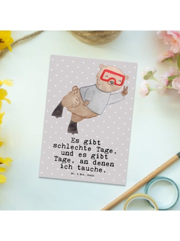 Mr. & Mrs. Panda Wanddeko Bär Tauchen mit Spruch in Grau Pastell