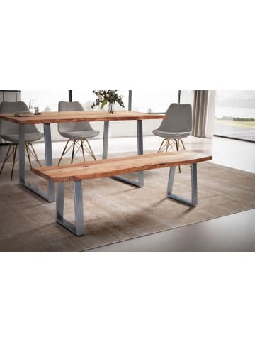 FineBuy Sitzbänk in Braun / Akazie / 140x40x46