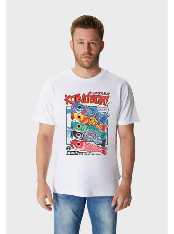 OLDSKULL T-Shirt Asian Japanese Koinobori Design in White