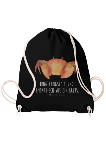 Mr. & Mrs. Panda gymnastiktasche Sternzeichen Krebs mit Spruch in Schwarz