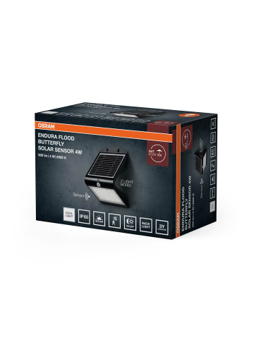 Osram ENDURA Solar-Sensor-Flutlicht, schwarz, 4W, 500lm