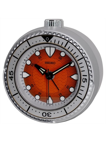Seiko Wecker mit Quarz-Uhrwerk Orange / Silber