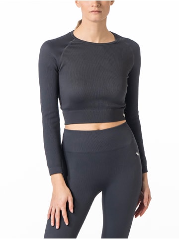 Nur Die  Crop-Top NUR DIE x KILIAN KERNER Crop Top in Ripp-Optik in grey