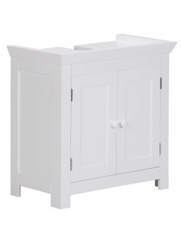 FineBuy Badunterschrank in Weiß / MDF / 57x30x56